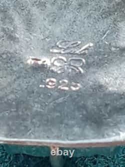 Artisan Hand Made Sterling Silver Necklace w. Prong Set Roman Glass 15 Lulu