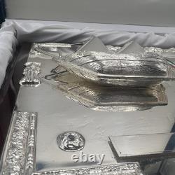 Artwork Sterling Silver on Glass Map Outline of Kuwait