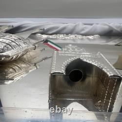 Artwork Sterling Silver on Glass Map Outline of Kuwait