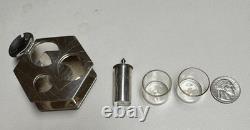 Asahi Shoten Condiment Holder, 950 Sterling Silver & Glass, 2 1/4 Tiny, Japan