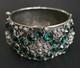 Ascoli Piceno Sterling Silver Handmade Hinged Pin Bracelet With Glass Stones