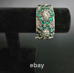 Ascoli Piceno Sterling Silver Handmade Hinged Pin Bracelet With Glass Stones