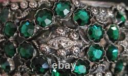Ascoli Piceno Sterling Silver Handmade Hinged Pin Bracelet With Glass Stones