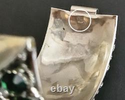 Ascoli Piceno Sterling Silver Handmade Hinged Pin Bracelet With Glass Stones
