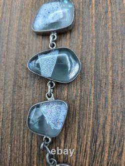Aurora Art Patti Sterling Silver Bracelet with Dichroic Glass 7.50
