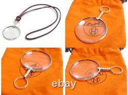 Authentic HERMES Necklace Loupe Glasses Lanier Sterling Silver #2832