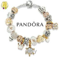 Authentic Pandora Bracelet Silver Bangle with Love Story European Charms