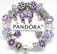 Authentic Pandora Bracelet Silver Charm With Purple Crystal European Charmsnib