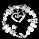 Authentic Pandora Bracelet Silver With Mom White Family European Charms Nib