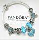 Authentic Pandora Charm Bracelet Silver Bangle With Love Heart European Charms