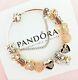Authentic Pandora Charm Bracelet Silver Bangle With Love Heart European Charms