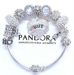 Authentic Pandora Charm Bracelet Silver Wife Love Story European Beads. NIB