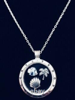 Authentic Pandora Medium Locket Necklace With Tropical Paradise Petites #590529-60