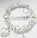 Authentic Pandora Silver Bracelet With White Valentine Love Story European Charm