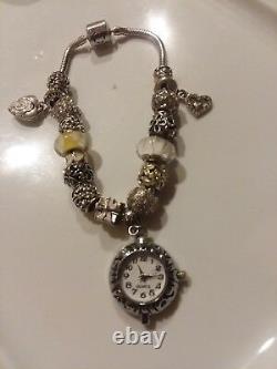 Authentic Persona BRACELET WithWRKING WATCH PANDORA Bead Charm with POUCH send size