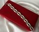 Authentic Volmer Bahner (vb) Sterling Silver & White Guilloch&eacute; Leaf Bracelet
