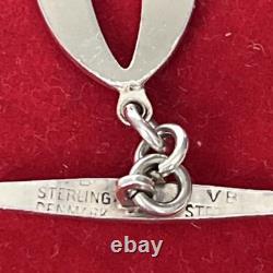 Authentic Volmer Bahner (VB) Sterling Silver & White Guilloché Leaf Bracelet