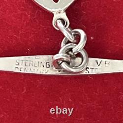 Authentic Volmer Bahner (VB) Sterling Silver & White Guilloché Leaf Bracelet