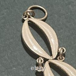 Authentic Volmer Bahner (VB) Sterling Silver & White Guilloché Leaf Bracelet