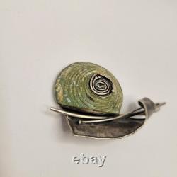 Avi Soffer Roman Glass Sterling Silver Brutalist Modernist Brooch Pendant