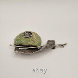 Avi Soffer Roman Glass Sterling Silver Brutalist Modernist Brooch Pendant