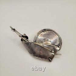 Avi Soffer Roman Glass Sterling Silver Brutalist Modernist Brooch Pendant