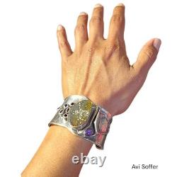 Avi Soffer Sterling Silver ancient Roman glass amethyst Bracelet