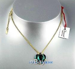 Baccarat Jewelry B Flower Vermeil Sterling Silver Green Mordore Small Necklace
