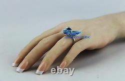 Baccarat Jewelry Papillon Butterfly Sterling Silver Lavender Ring Sz 49 New