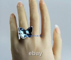 Baccarat Jewelry Papillon Butterfly Sterling Silver Lavender Ring Sz 49 New