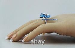 Baccarat Jewelry Papillon Butterfly Sterling Silver Lavender Ring Sz 49 New