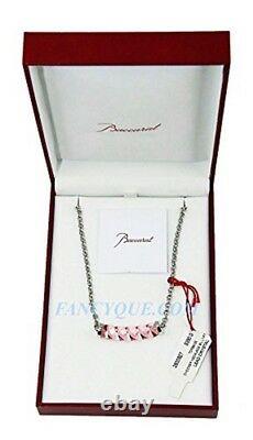Baccarat Jewelry Torsade Sterling Silver Pink Full Lead Choker Necklace New 927