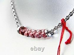 Baccarat Jewelry Torsade Sterling Silver Pink Full Lead Choker Necklace New 927