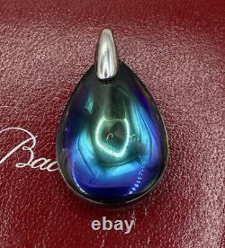 Baccarat Psydelic Sterling Silver Blue Scarabee Tear Drop Pendant