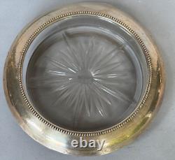 Bead Edge by Frank Whiting Sterling Silver Champagne Coaster with Glass (#2492)