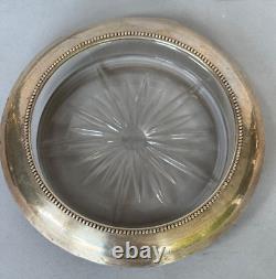Bead Edge by Frank Whiting Sterling Silver Champagne Coaster with Glass (#2492)