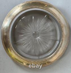 Bead Edge by Frank Whiting Sterling Silver Champagne Coaster with Glass (#2492)