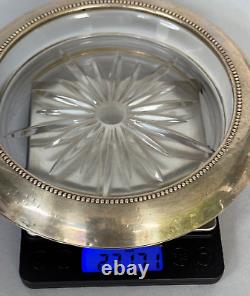 Bead Edge by Frank Whiting Sterling Silver Champagne Coaster with Glass (#2492)