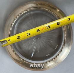 Bead Edge by Frank Whiting Sterling Silver Champagne Coaster with Glass (#2492)
