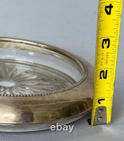 Bead Edge by Frank Whiting Sterling Silver Champagne Coaster with Glass (#2492)
