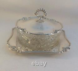 Beautiful 800 Sterling & Glass Bowl & Underplate