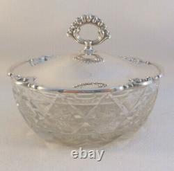 Beautiful 800 Sterling & Glass Bowl & Underplate