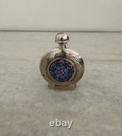 Beautiful Rare Sterling Silver Millefiori Glass Perfume Bottle 925 Stopper Lid