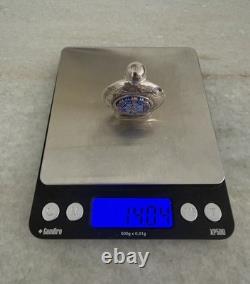 Beautiful Rare Sterling Silver Millefiori Glass Perfume Bottle 925 Stopper Lid