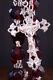 Beautiful French Antique Rosary Sterling Silver Garnet Glass Filigree 19thc Rare