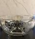 Beautiful Inlay Sterling Silver Pressed Glass Bowl Circa 1930's, 9.5 Inches