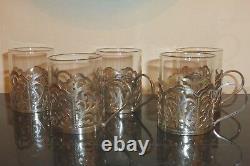 Bhatter & Co Set Of 5 Sterling Silver And Glass Demitasse Cups, India