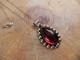 Big Red Glass & Sterling Silver Dot Design Pendant & Sterling Silver Necklace