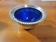 Birks Art Deco Bowl Sterling Silver Blue Glass