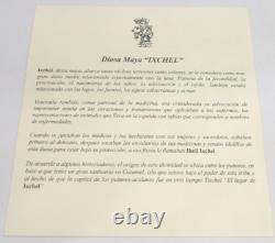 Blenko Art Ixchel Glass Sterling Silver Paperweight, Bayer Pharmacy Mayan God